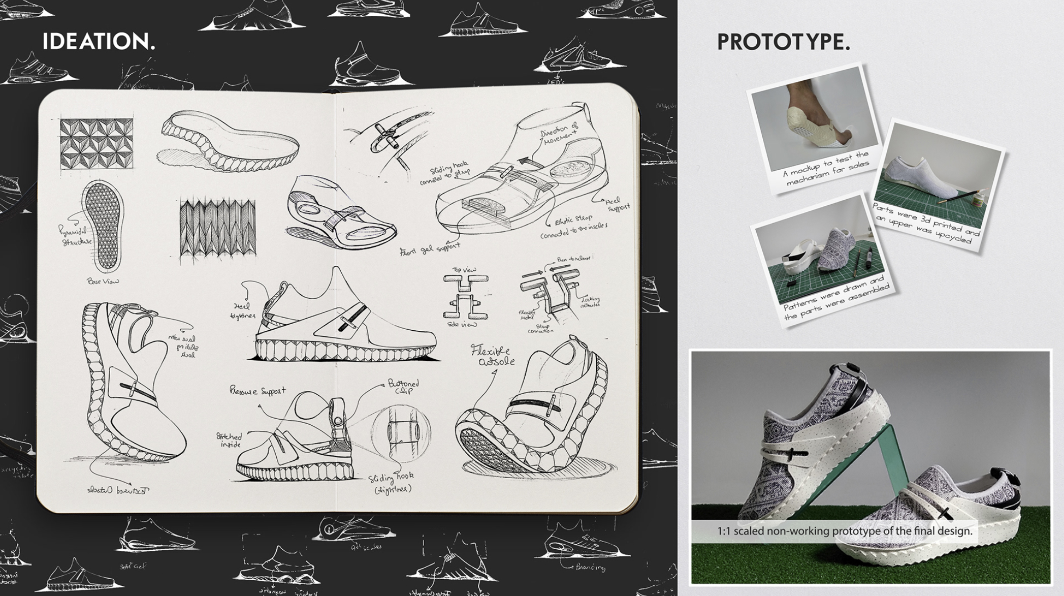 סקיצות ומודלים כחלק מהתהליך המלא. קרדיט: Ayush Singh Patel