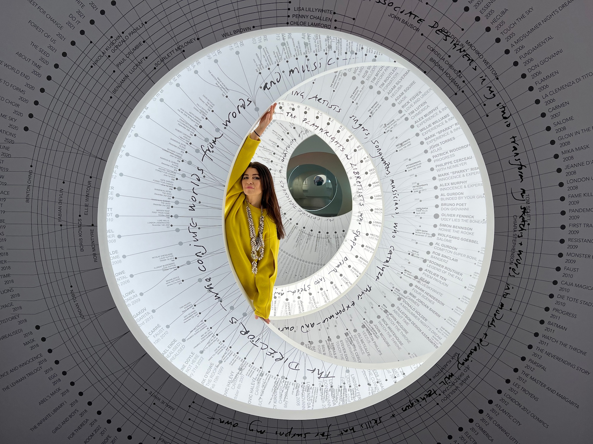 Installation photo of "An Atlas of Es Devlin" at Cooper Hewitt, Smithsonian Design Museum. Photo by Jason Ardizzone-West. Courtesy of Es Devlin.