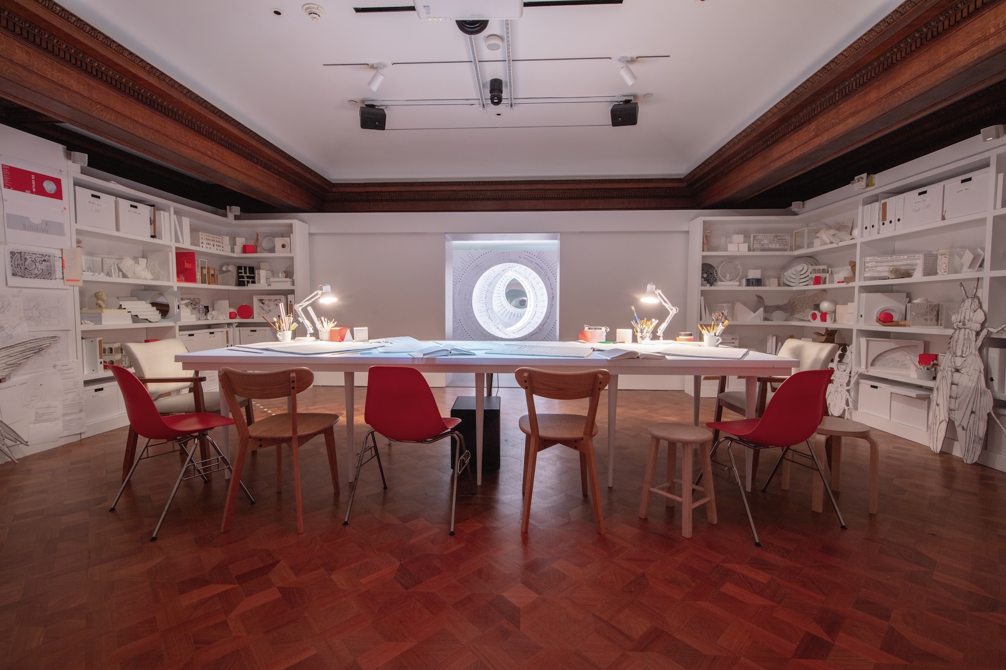 Installation photo of "An Atlas of Es Devlin." Photo: Elliot Goldstein © Smithsonian Institution