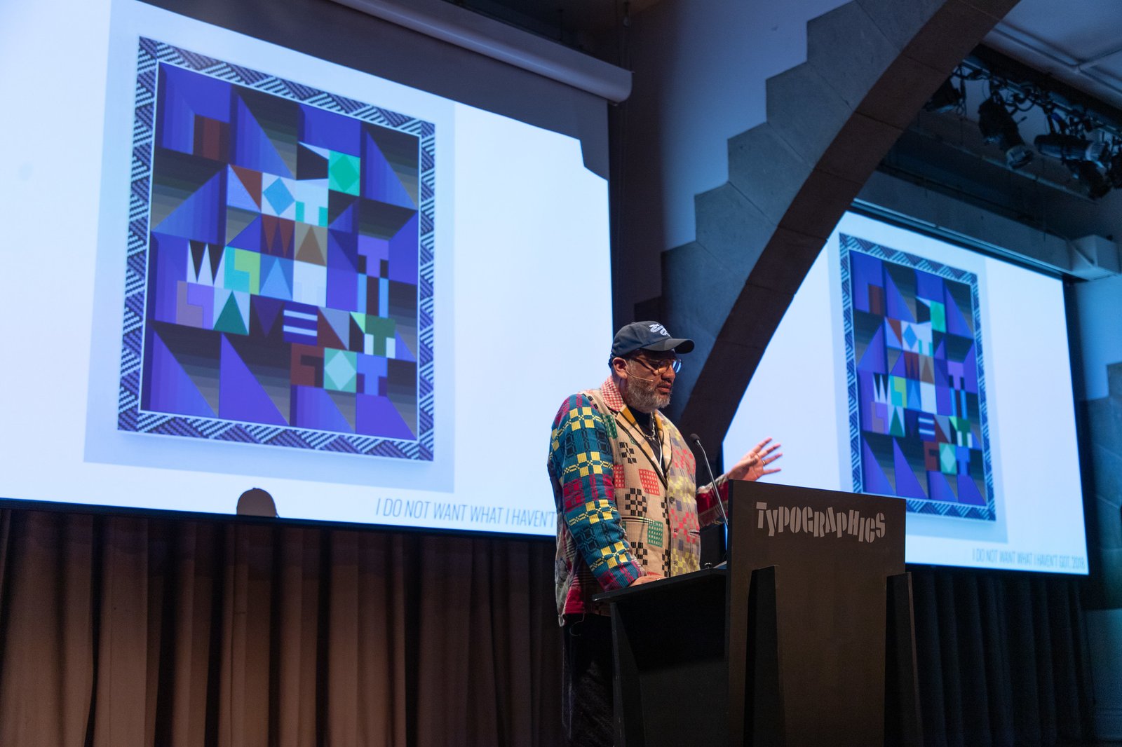 Jeffrey Gibson, Typographics 2025, photo by Henrique Nardi